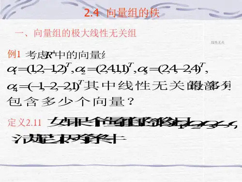 向量组的极大线性无关组
