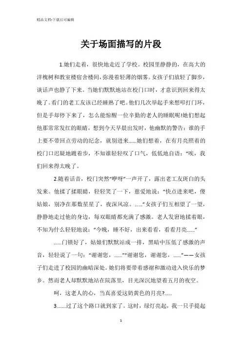 关于场面描写的片段