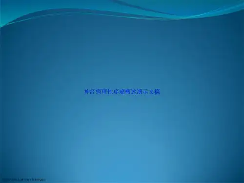 神经病理性疼痛概述演示文稿