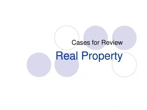 英美法律制度 real property case and review