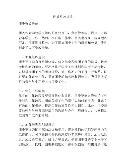 团委整改措施