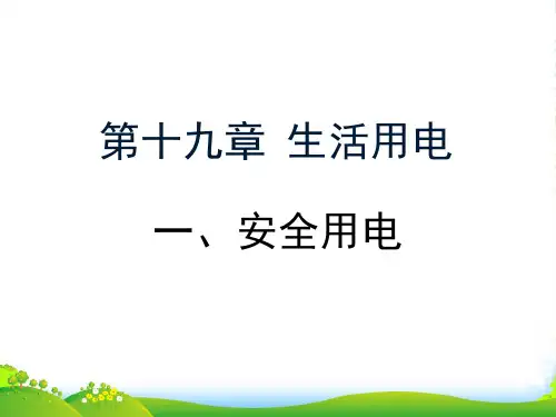 新人教版九年级物理19.3 《安全用电》课件 (共14张PPT)