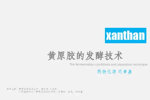黄原胶的发酵工艺
