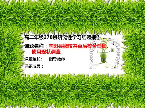 撤校并点后校舍的管理使用现状调查(结题报告)