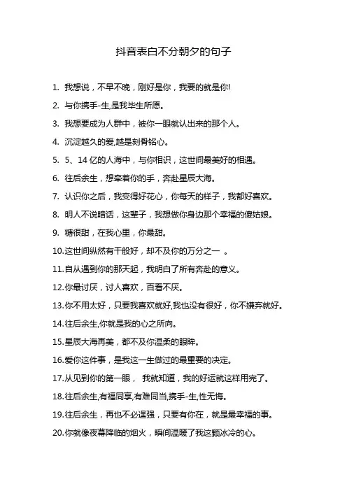 抖音表白不分朝夕的句子