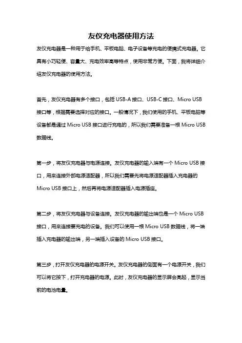 友仪充电器使用方法