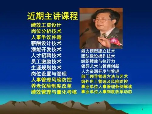 人事管理制度变革与创新ppt课件