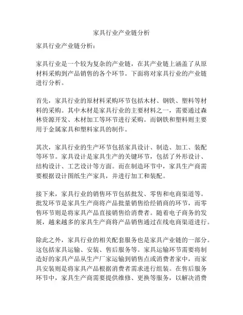 家具行业产业链分析