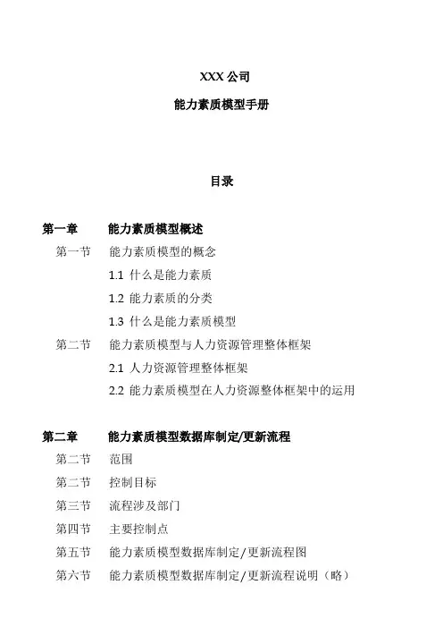 公司能力素质模型描述(doc 33页)