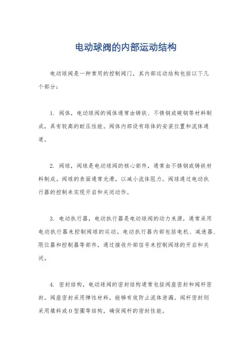 电动球阀的内部运动结构