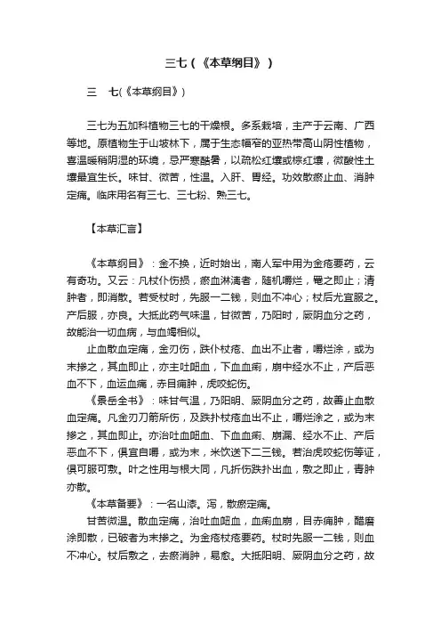 三七（《本草纲目》）