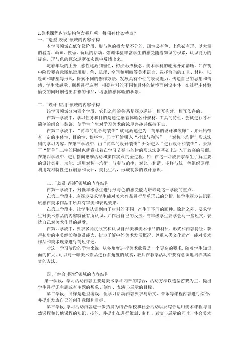 美术课程内容结构