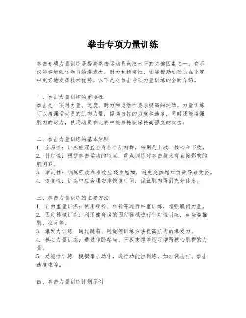 拳击专项力量训练