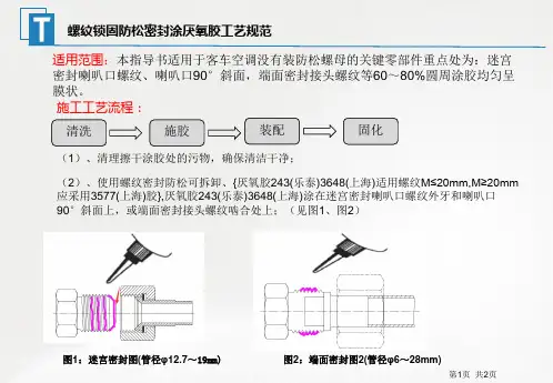 螺纹锁固防松密封涂厌氧胶作业指导书