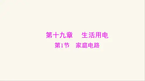 人教版九年级物理第十九章第1节家庭电路课件