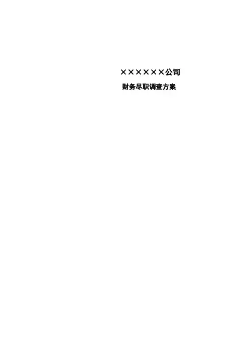 财务尽职调查方案