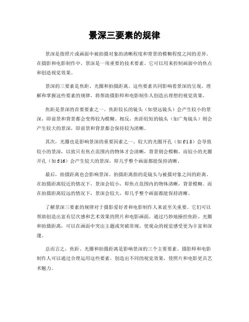 景深三要素的规律