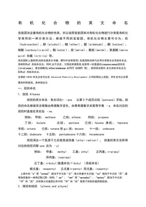 有机化合物英文命名法则