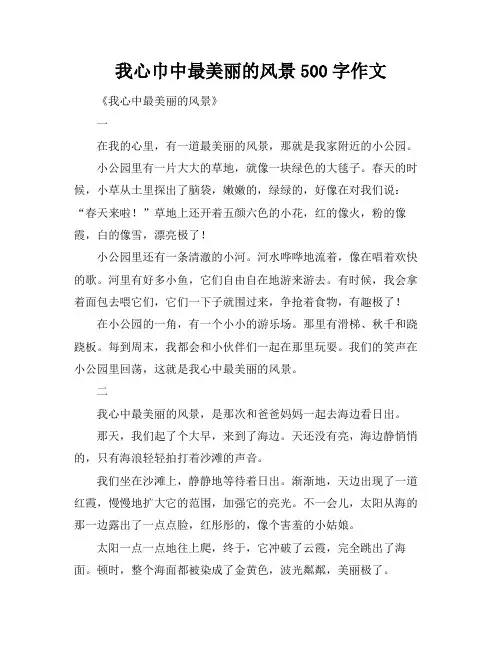 我心巾中最美丽的风景500字作文