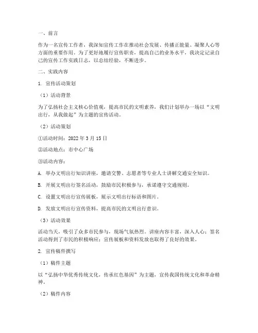 宣传工作实践日志