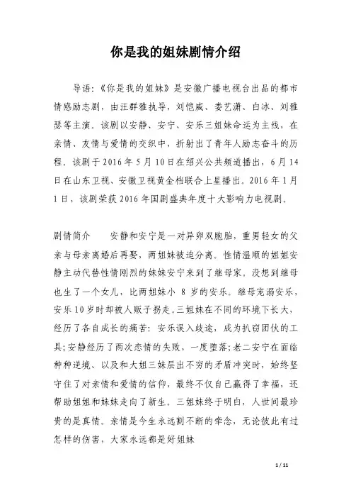 你是我的姐妹剧情介绍