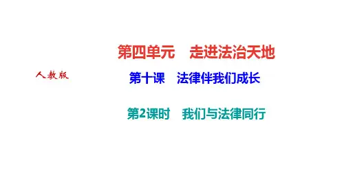 人教版七年级下册道德与法治第十课 法律伴我们成长 第2课时 我们与法律同行