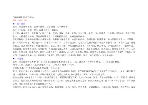 伤寒表解阳明药方解说