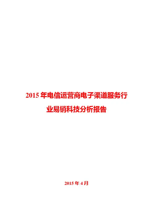 2015年电信运营商电子渠道服务行业分析报告