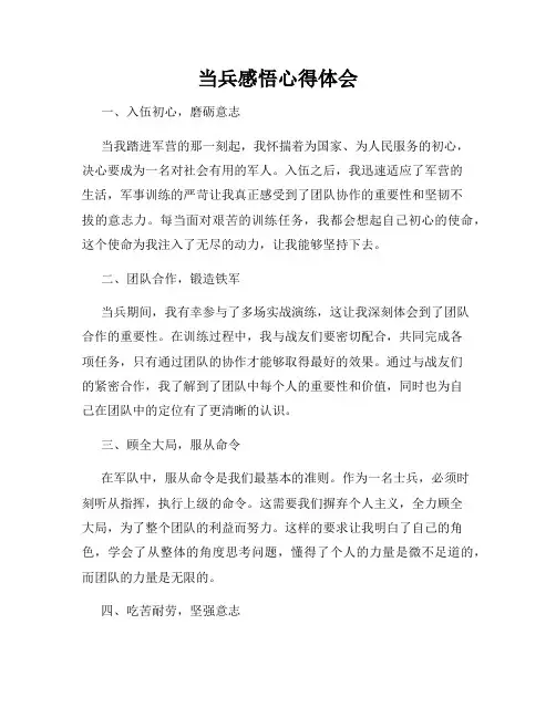 当兵感悟心得体会