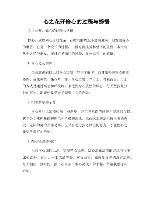 心之花开修心的过程与感悟