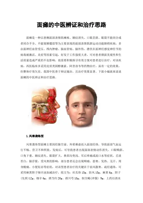 面瘫的中医辨证和治疗思路