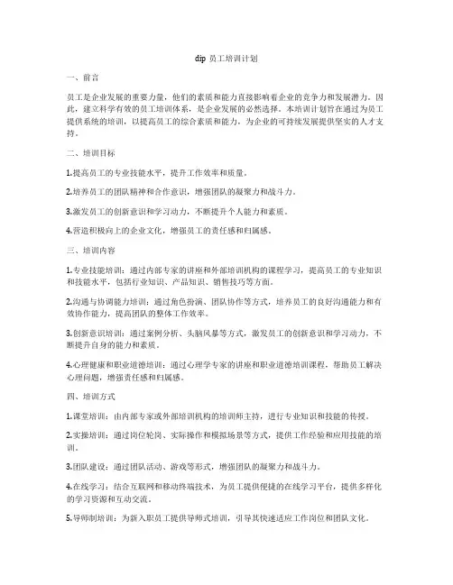 dip员工培训计划