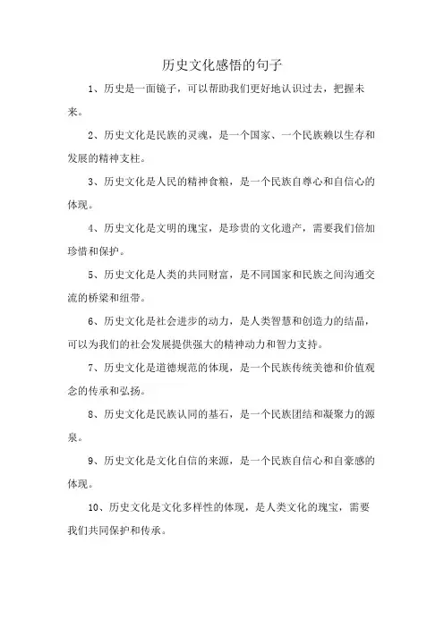 历史文化感悟的句子