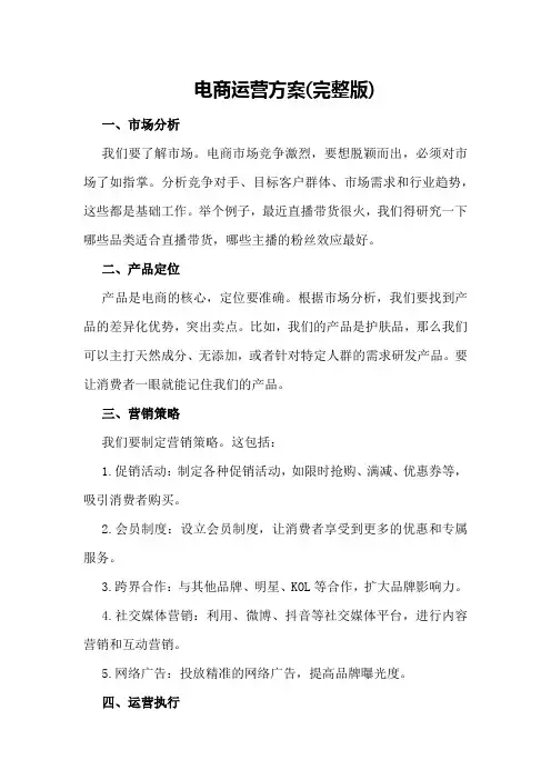 电商运营方案