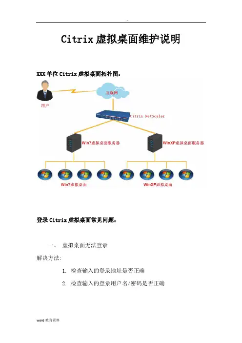 Citrix虚拟桌面维护说明v