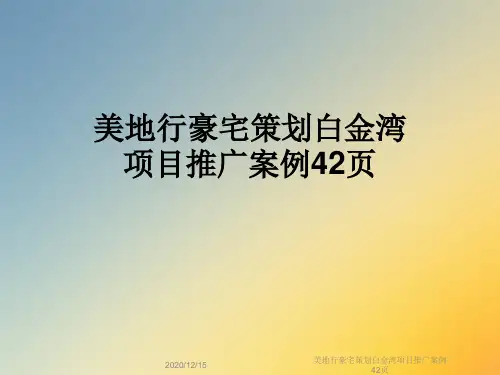 美地行豪宅策划白金湾项目推广案例42页