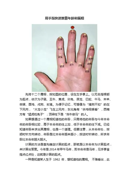 用手指快速推算年龄和属相