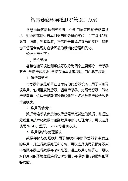 智慧仓储环境检测系统设计方案