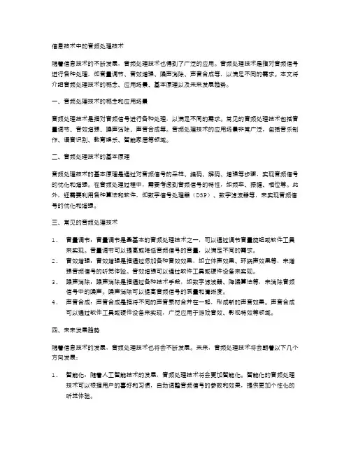 信息技术中的音频处理技术