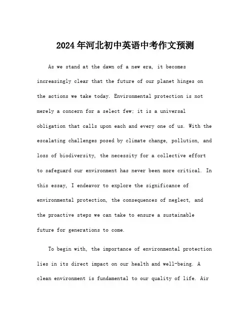 2024年河北初中英语中考作文预测