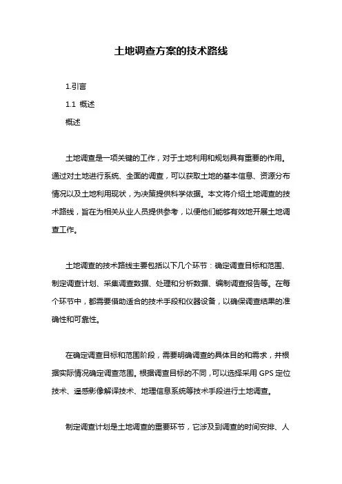 土地调查方案的技术路线