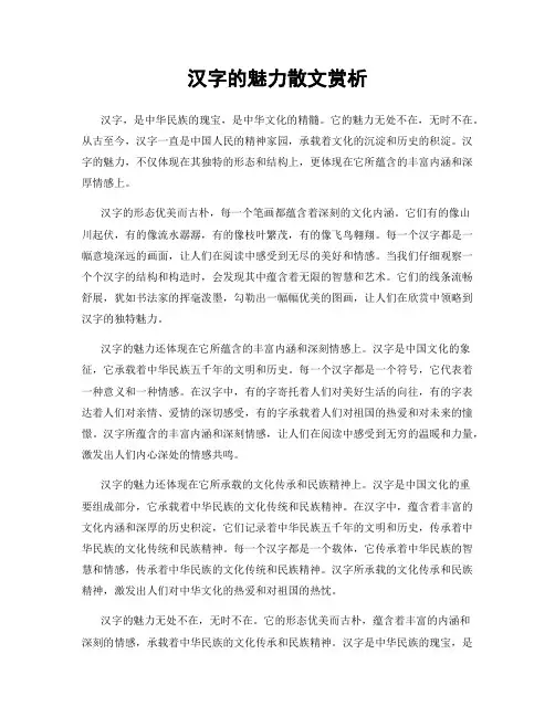 汉字的魅力散文赏析