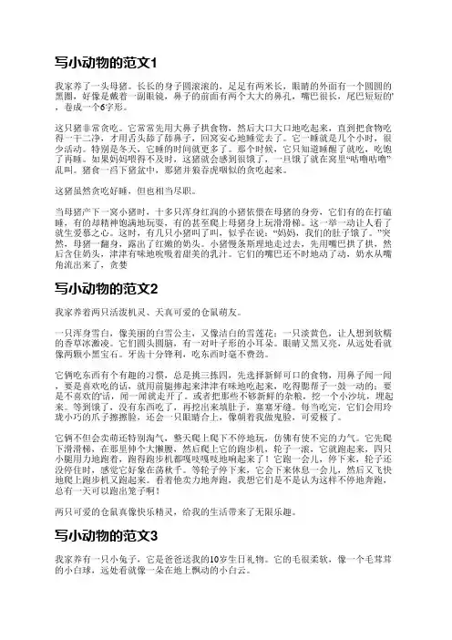 写小动物的范文(推荐9篇)