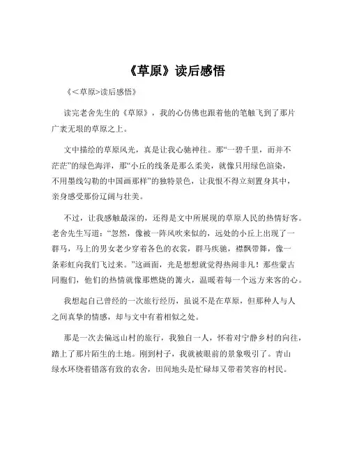 《草原》读后感悟
