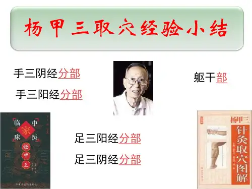 杨甲三取穴经验总结