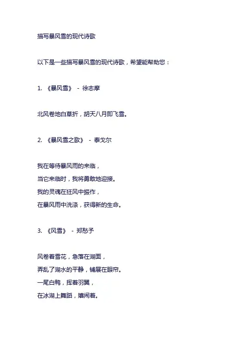描写暴风雪的现代诗歌