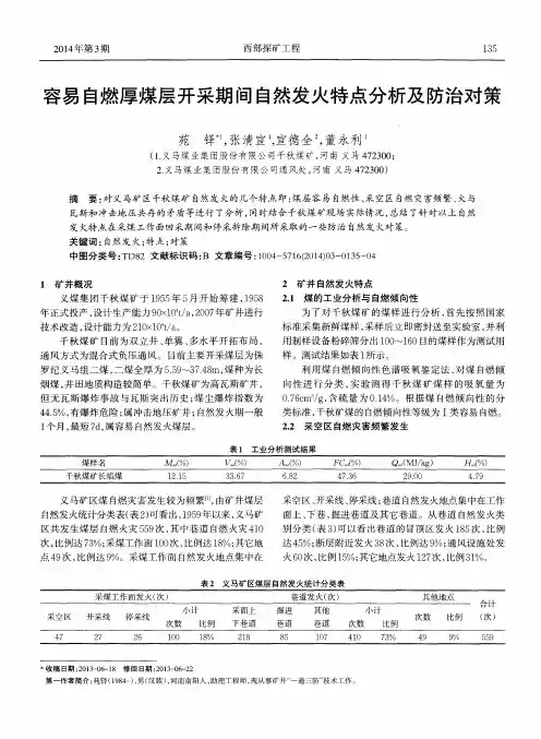 容易自燃厚煤层开采期间自然发火特点分析及防治对策