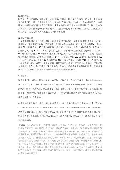 当前我国民族现状的看法