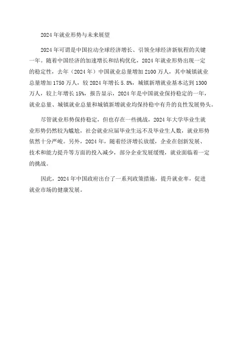 2024年就业形势与未来展望报告