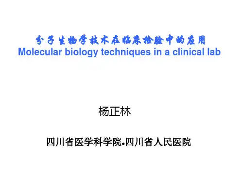 【PPT】分子生物学技术在临床检验中的应用.